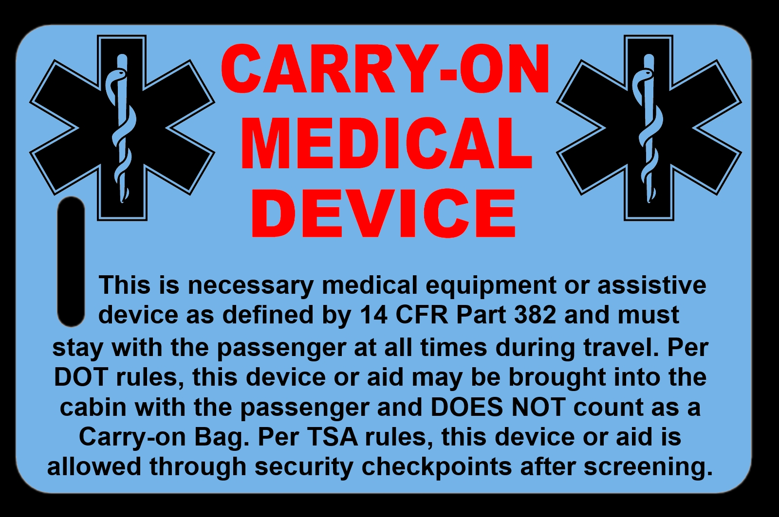 printable medical luggage tag