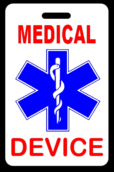 Medical Device Carry On Bag Tag CPAP BiPAP APNEA POC EBay