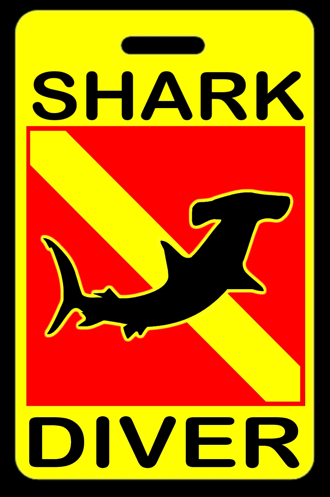 safety yellow hammerhead shark diver scuba diving luggage/gear